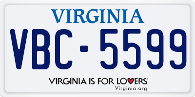 VA license plate VBC5599