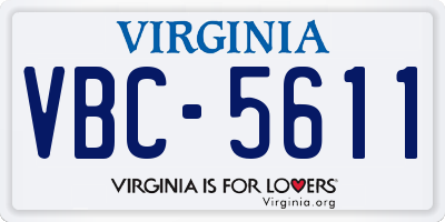 VA license plate VBC5611