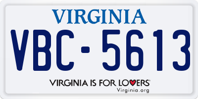 VA license plate VBC5613