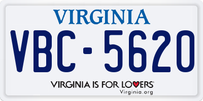 VA license plate VBC5620