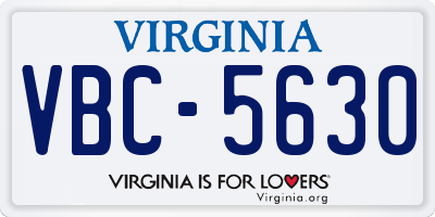 VA license plate VBC5630