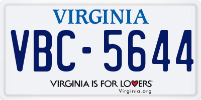 VA license plate VBC5644