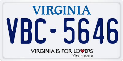 VA license plate VBC5646