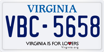 VA license plate VBC5658