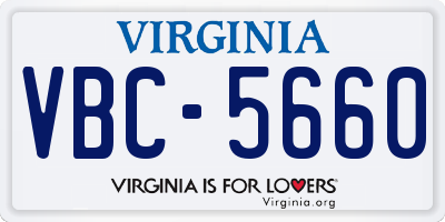 VA license plate VBC5660