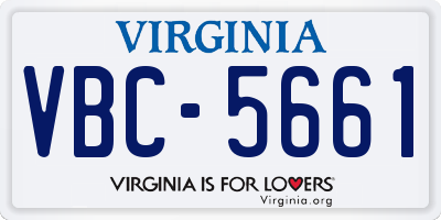 VA license plate VBC5661