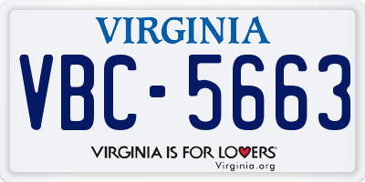 VA license plate VBC5663