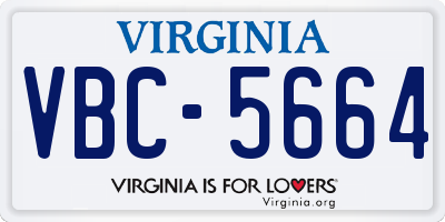 VA license plate VBC5664