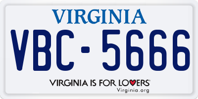 VA license plate VBC5666