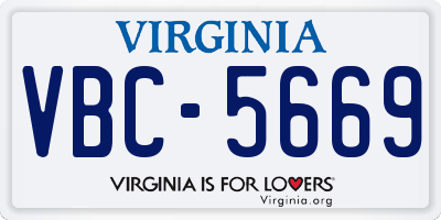 VA license plate VBC5669