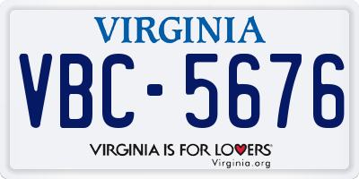 VA license plate VBC5676