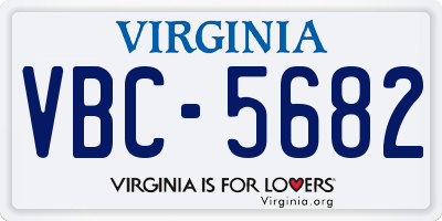 VA license plate VBC5682