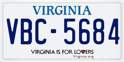 VA license plate VBC5684