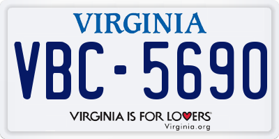 VA license plate VBC5690