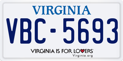 VA license plate VBC5693