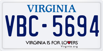 VA license plate VBC5694