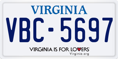 VA license plate VBC5697