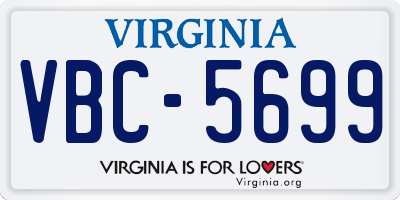 VA license plate VBC5699