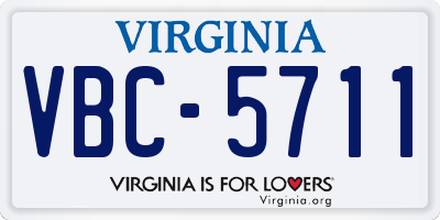 VA license plate VBC5711