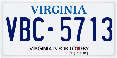 VA license plate VBC5713