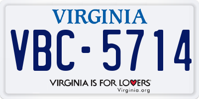 VA license plate VBC5714