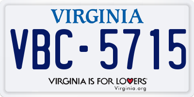 VA license plate VBC5715