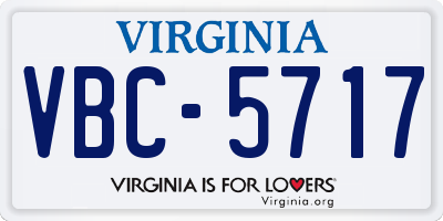 VA license plate VBC5717