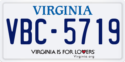 VA license plate VBC5719