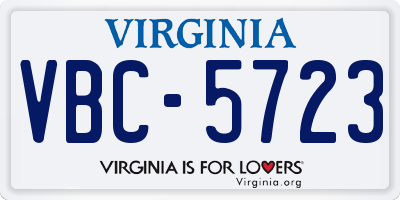 VA license plate VBC5723