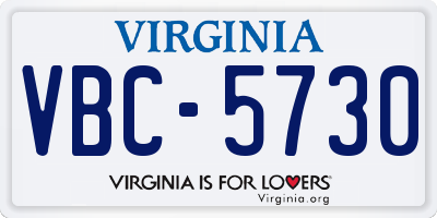 VA license plate VBC5730