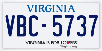 VA license plate VBC5737