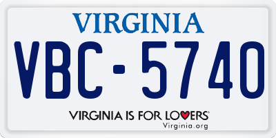 VA license plate VBC5740