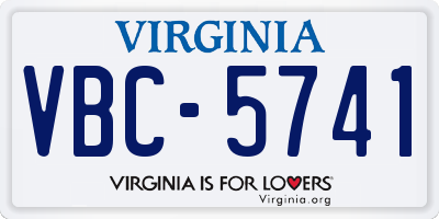 VA license plate VBC5741