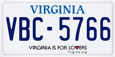 VA license plate VBC5766
