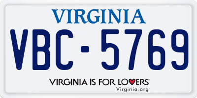 VA license plate VBC5769