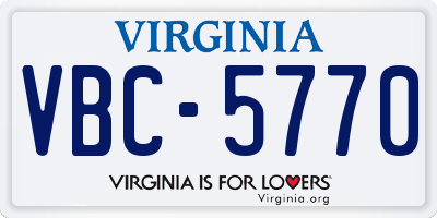 VA license plate VBC5770