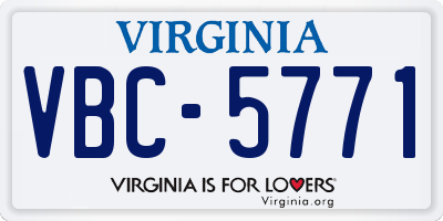 VA license plate VBC5771