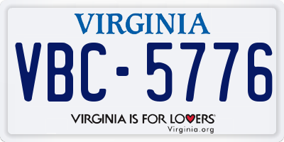 VA license plate VBC5776
