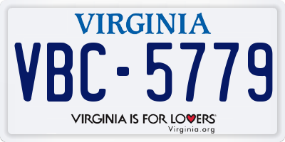 VA license plate VBC5779