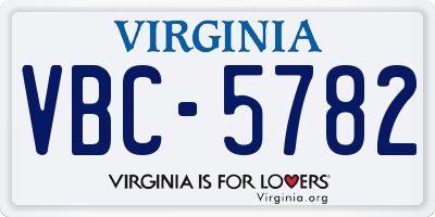 VA license plate VBC5782