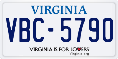 VA license plate VBC5790