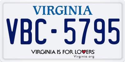 VA license plate VBC5795