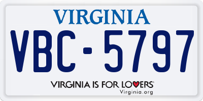 VA license plate VBC5797