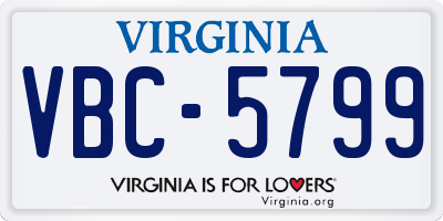 VA license plate VBC5799