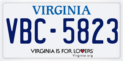 VA license plate VBC5823
