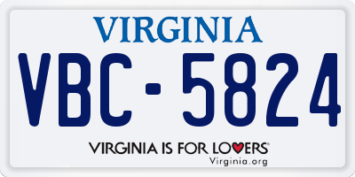 VA license plate VBC5824