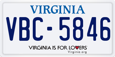 VA license plate VBC5846