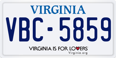 VA license plate VBC5859