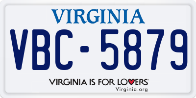VA license plate VBC5879
