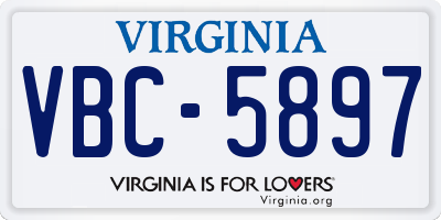 VA license plate VBC5897